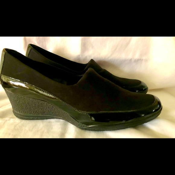 Circa Joan & David Black Women 9M wedge - Picture 1 of 5